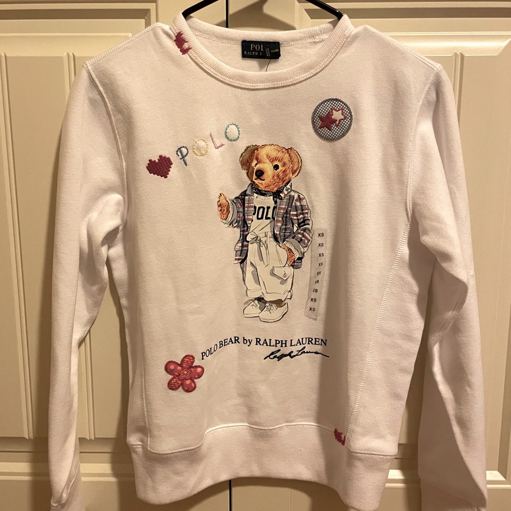 Polo bear fleece sweatshirt